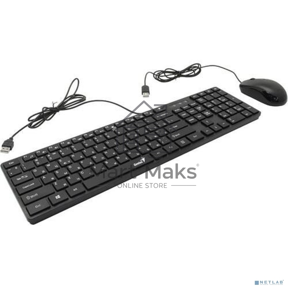 Комплект проводной Genius SlimStar C126 клавиатура+мышь, USB. черный
