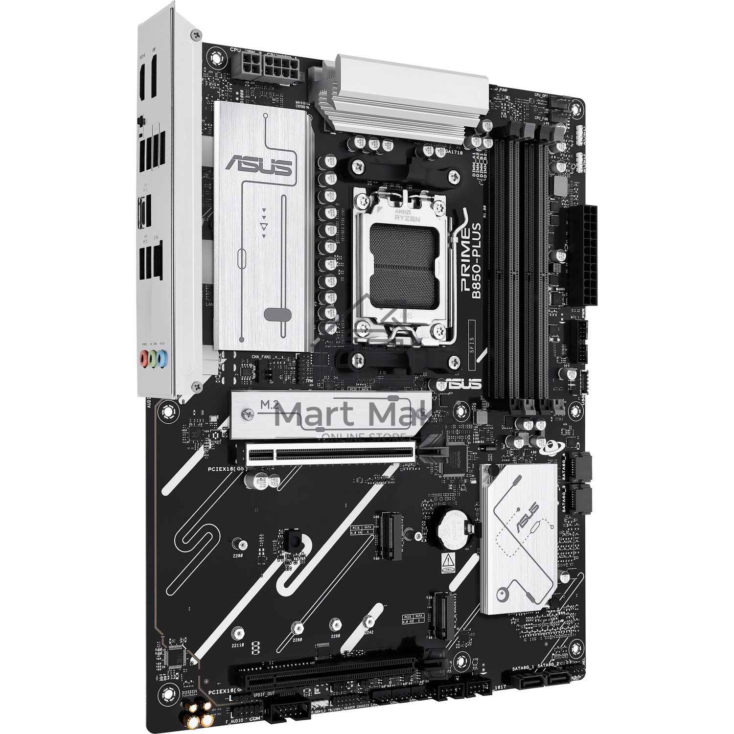 Материнская плата ASUS PRIME B850-PLUS, AM5, AMD B850, 4xDDR5, 4xSATA, 3xM.2, 1xPCIe 5.0 x16, 1xPCIe 4.0 x16, 1xDP, 1xHDMI, 1x2.5Gb LAN, 4xUSB-A 10Gbps, 1xUSB-C 10Gbps, 2xUSB-A 5Gbps, 2xUSB-A 2.0, 3x3.5 мм, 7.1, ATX