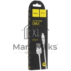 Кабель USB 2.0 hoco X1, AM/Lightning, белый, 2м