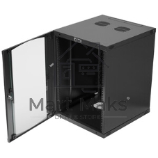 Шкаф настенный Lanmaster Next TWT-CBWNG-15U-6X6-BK 15U 550x600мм пер.дв.стекл съемные бок.пан. 60кг черный