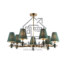 Люстра Ambrella light LH75053/7 BS/GN латунь/зеленый E14*7 max 40W D840*580