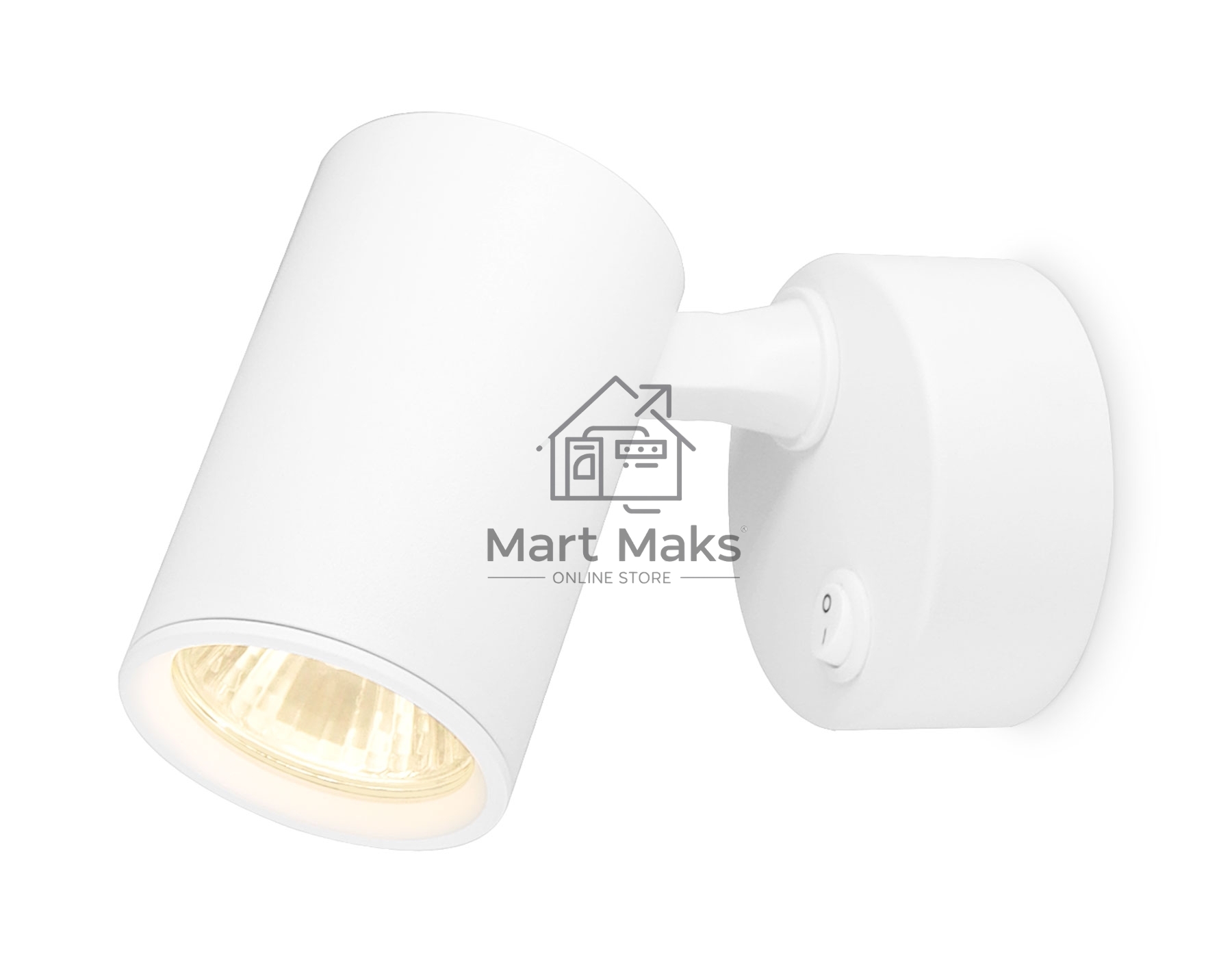Накладной поворотный спот с выключателем Ambrella light TA1291 WH белый GU10 max 12W 87*55*138