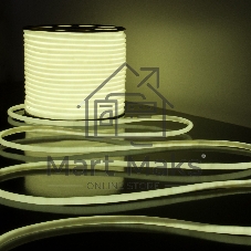 Лента светодиодная LS003 220V /  Гибкий неон 9.6W 144Led 2835 IP67 16mm 6500K круглый холодный белый, 50 м