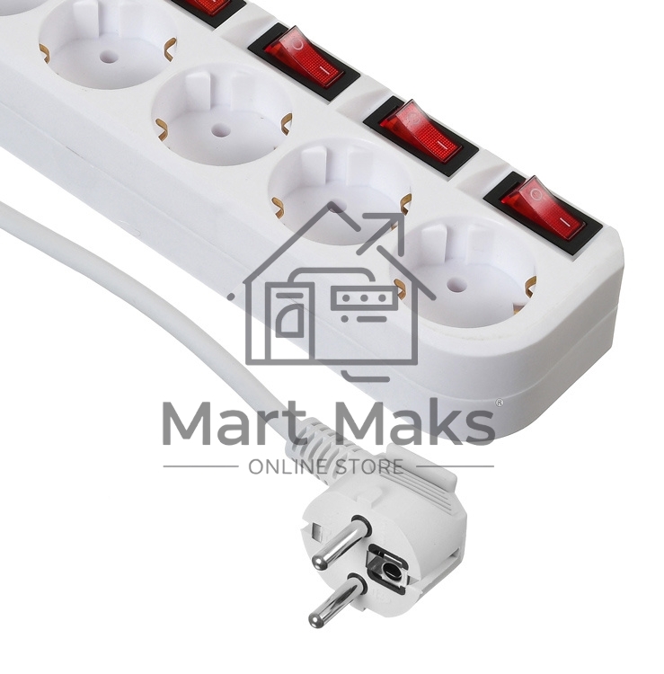 Сетевой фильтр Buro 500SH-5-SW-W 5м (5 розеток) белый (коробка)