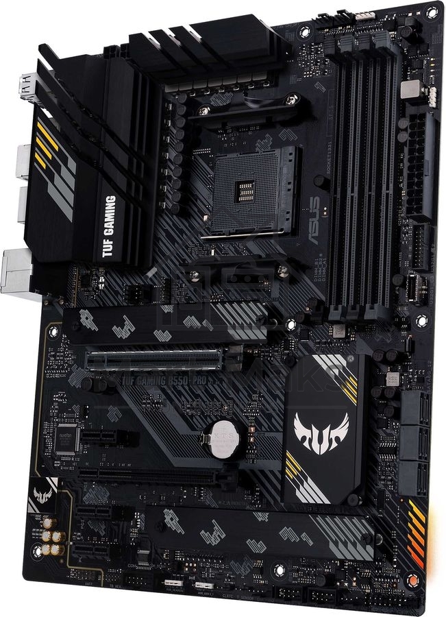 Материнская плата ASUS TUF GAMING B550-PRO, AM4, AMD B550, 4xDDR4, 6xSATA, 2xM.2, 1xPCIe 4.0 x16, 1xPCIe 3.0 x16, 3xPCIe x1, 1xHDMI, 1xDP, 1x 2.5Gb LAN, 4xUSB 2.0, 2xUSB 3.2 Gen 1, 1xUSB 3.2 Gen 2, 1xUSB-C 3.2 Gen 2, 5x3.5 мм, 7.1, ATX
