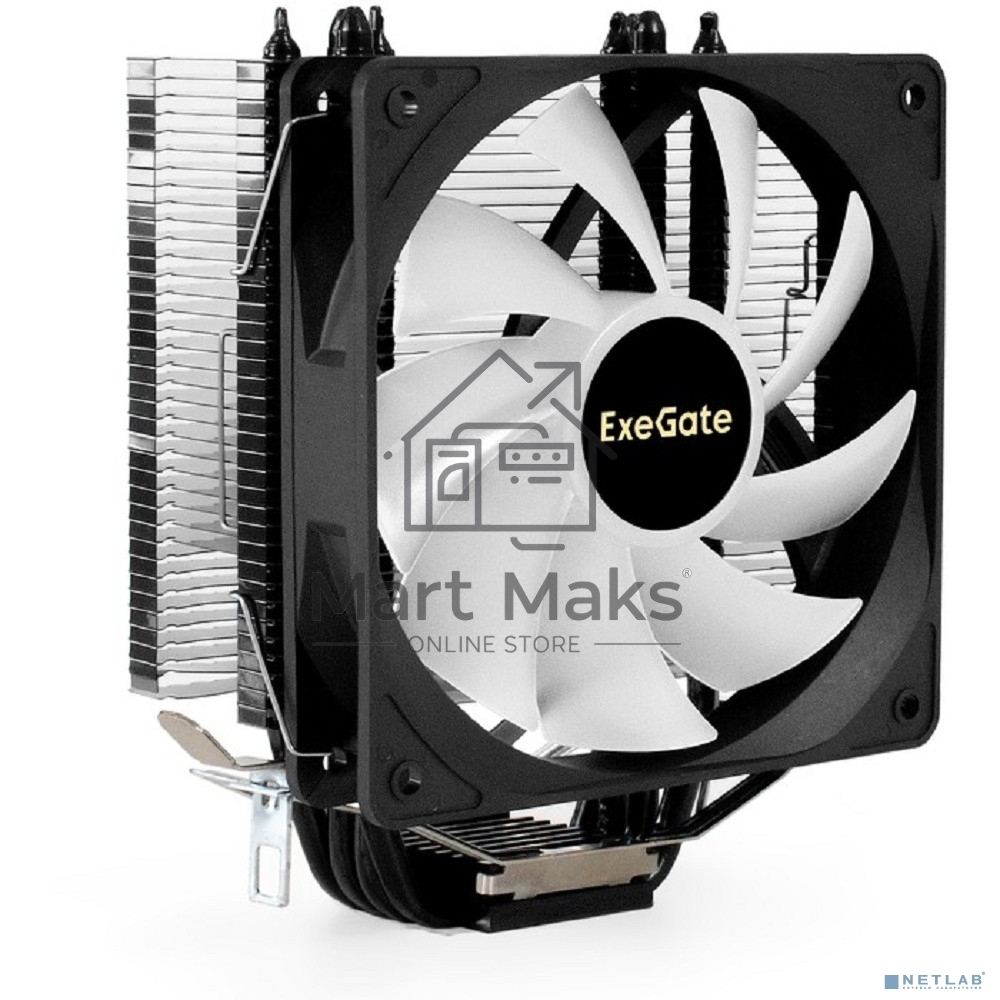 Кулер для процессора ExeGate Dark Magic EE400XL-PWM.ARGB серебристый, 120 мм, алюминий/медь, 2400 об/мин, 37 дБ, 4 pin, 125 Вт, 155 мм