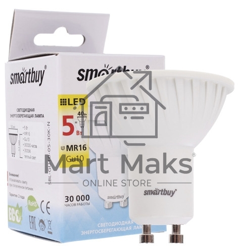Светодиодная лампа Smartbuy Gu10-03W/3000