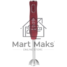 Блендер погружной Willmark WHB-1250PS (500Вт,рег.скор,турбо режим,Soft touch, измельчитель,бордовый)