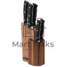 Набор ножей кухонных Rondell Dual RD-1943 компл.: 6 предм. с подставкой черный подар. коробка