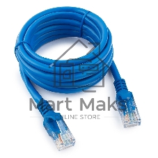 Патч-корд медный UTP Cablexpert PP10-2M/B cat.5e, 2м, литой, многожильный, синий