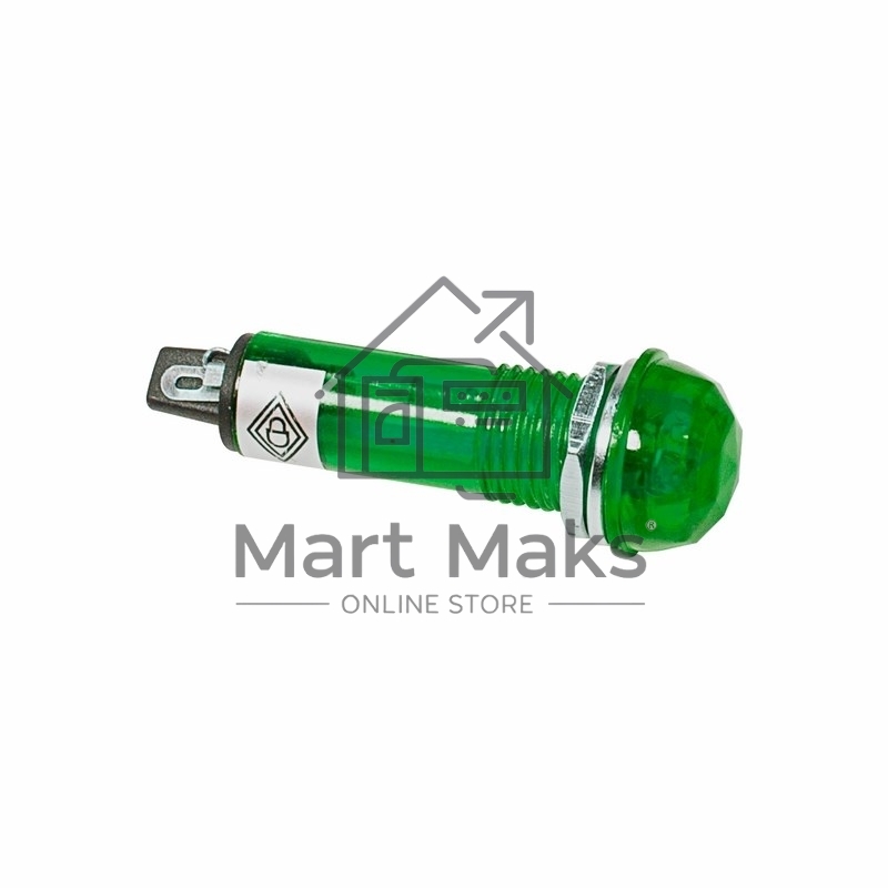 Индикатор ГРАНЕНЫЙ Ø10.2 220V зеленый Rexant