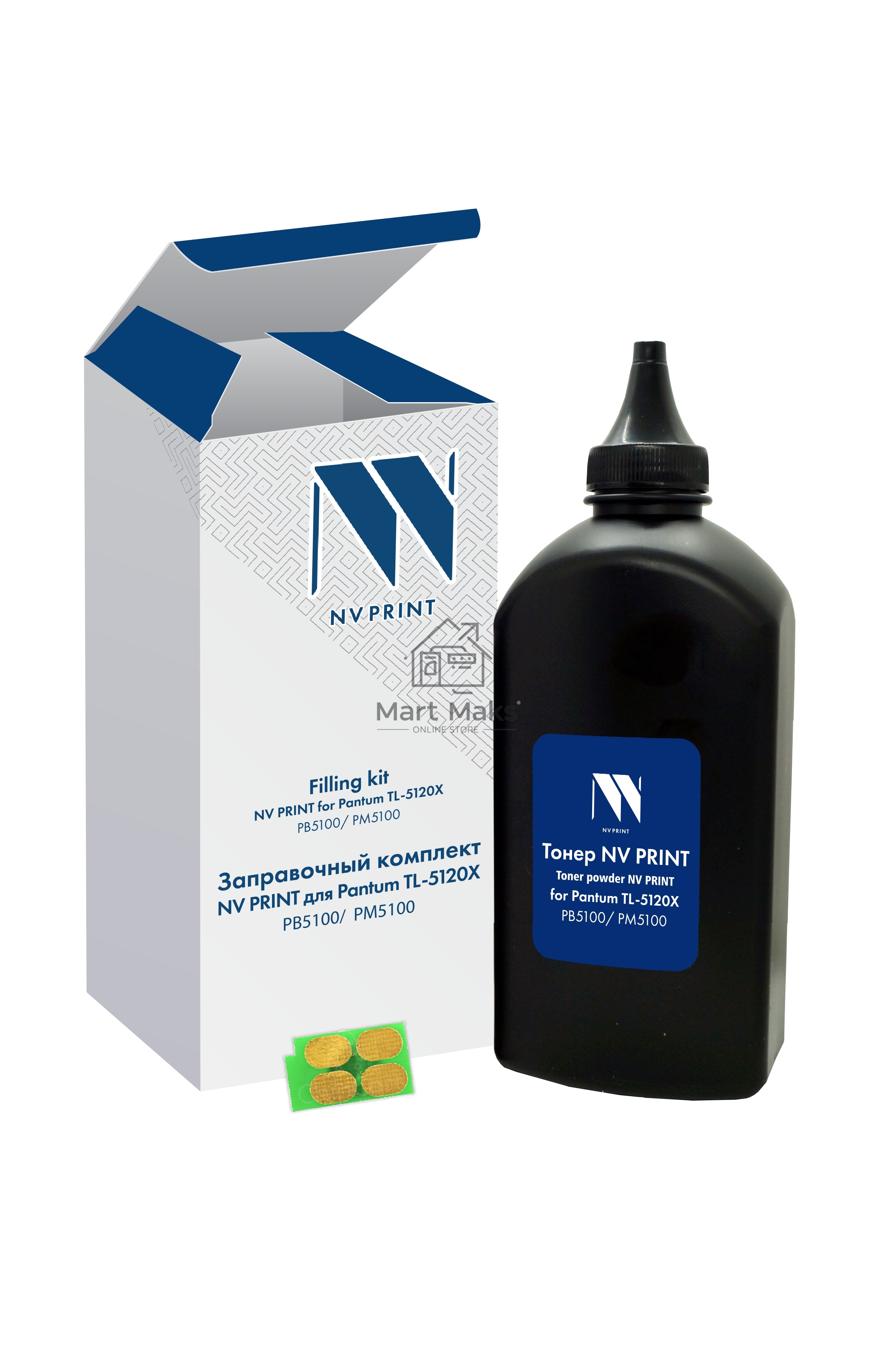 Заправочный комплект NVPrint Pantum TL-5120X (BP5100, BM5100), 380 гр, 15 000 стр (тонер+чип)