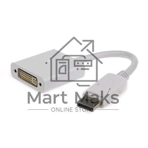Переходник DisplayPort - DVI Cablexpert A-DPM-DVIF-002-W, 20M/19F, белый, пакет