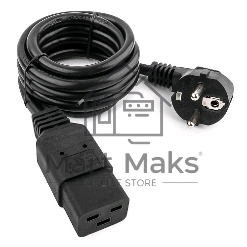 Кабель питания для UPC Gembird/Cablexpert, 1.8м, Schuko-С19, 16А, черный, с заземлением(PC-186-C19)