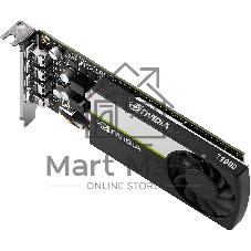 Видеокарта VGA PNY NVIDIA QUADRO T1000, 4 Gb GDDR6/128 bit, PCI Express 4.0 x16, 4x mDP, PG172