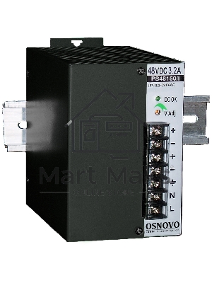 Промышленный блок питания OSNOVO DC48V, 3.2A (150W). Диапазон входных напряжений: AC195-265V Промышленный блок питания OSNOVO DC48V, 3.2A (150W). Диапазон входных напряжений: AC195-265V