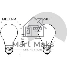 Лампа светодиодная Gauss Elementary 15Вт цок.:E27 груша 220B 4100K св.свеч.бел.нейт. A60 (упак.:10шт) (23225)