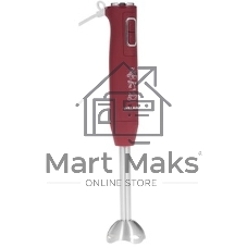 Блендер погружной Willmark WHB-1250PS (500Вт,рег.скор,турбо режим,Soft touch, измельчитель,бордовый)