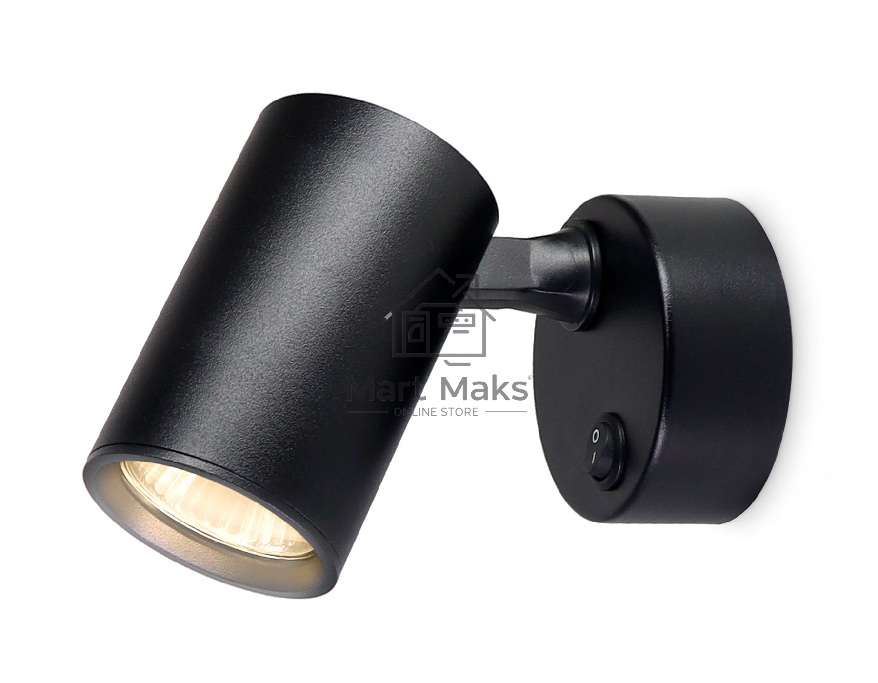 Накладной поворотный спот с выключателем Ambrella light TA1292 BK черный GU10 max 12W 87*55*138