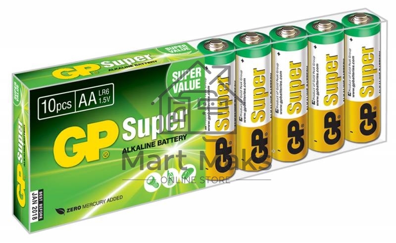 Батарея GP Super Alkaline 15AA21-2CRSWC10 AA (10шт) спайка