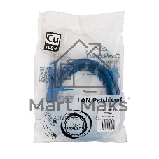 Патч-корд медный UTP Cablexpert PP10-2M/B cat.5e, 2м, литой, многожильный, синий