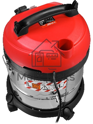 Строительный пылесос ЗУБР МАСТЕР ПУ-20-1400 М3 серый/красный, 1400 Вт, уборка сухая/влажная/выдув, пылесборник мешок/контейнер, 20 л