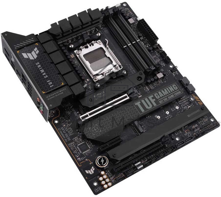 Материнская плата ASUS TUF GAMING X670E-PLUS, AM5, AMD X670, 4xDDR5, 4xSATA, 4xM.2, 1xPCI-E 5.0 x16, 1xPCI-E 4.0 x4, 3xUSB-A 3.2 Gen 2, 5xUSB-A 3.2 Gen 1, 1xUSB-C 3.2 Gen 2, 1xUSB-C 3.2 Gen 2x2, 1x2.5Gb LAN, 5x3.5 мм, 7.1, Standard-ATX