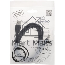 Кабель USB2.0 Cablexpert CC-G-mUSB01Bk-0.5M, AM/microB, серия Gold, длина 0.5м, черный, блистер