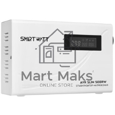 Настенный стабилизатор напряжения SMARTWATT AVR SLIM 500RW (100W - 260W, 500VA, 0.5 кВт, 50 Гц, розеток — 1, LED-диспле