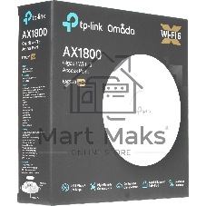 Точка доступа TP-Link 11AX dual-band ceiling access point, up to 1200 Mbit/s at 5 GHz and up to 574 Mbit/s at 2.4 GHz, 1 10/100/1000Mbps LAN port, support PoE 802.3at standard, support BSS coloring, Seamless Roaming, Mesh, Band Steering, Airtime Fairness, MU-MIMO, ma