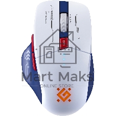 Мышь беспроводная Defender Tisa GM-126 белый/синий, 1600 dpi, радиоканал, Bluetooth, USB, кнопки - 6
