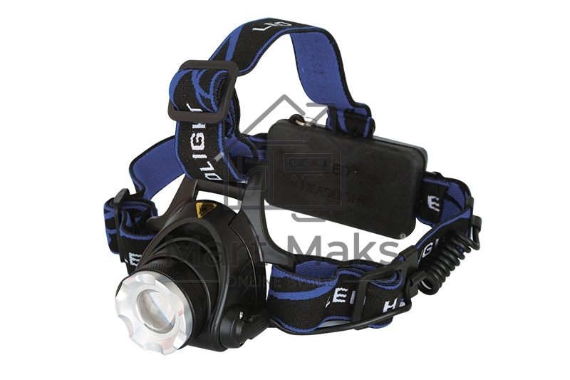 Фонарь Ultraflash E150 налоб акку 220В, черный, CREE 3 Ватт, фокус, 2 ак 3 реж, пласт, бокс 12188