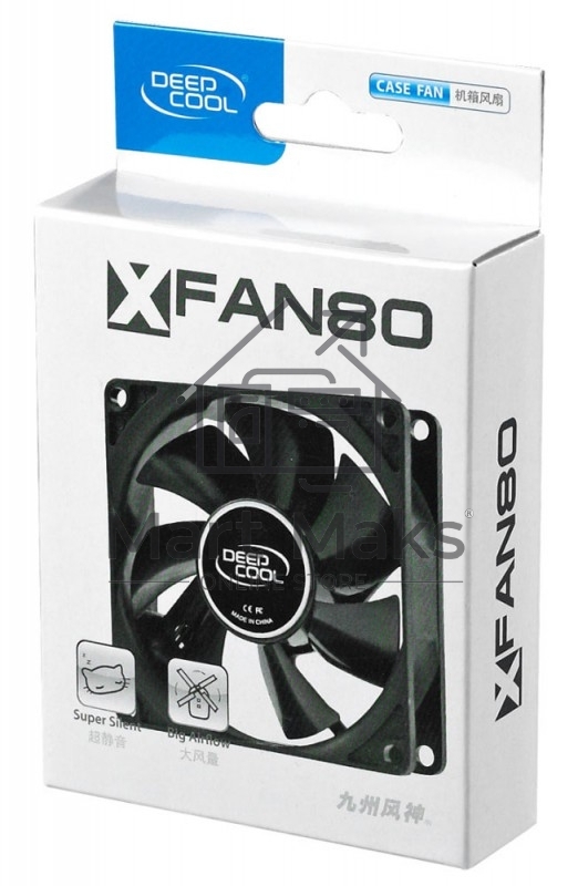 Вентилятор для корпуса DEEPCOOL XFAN 80 черный, 80 мм, 1800 об/мин, 20.3 дБ, 4 pin