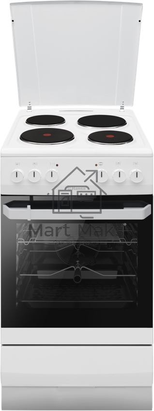 Плита электрическая Hansa FCEW54120 белый, конфорок 4 шт, духовка 62 л, 50 см x 85 см x 60 см