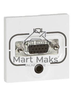 Розетка HD15 + разъем jack 3,5 мм 078774 Legrand Mosaic - 2 модуля - белый