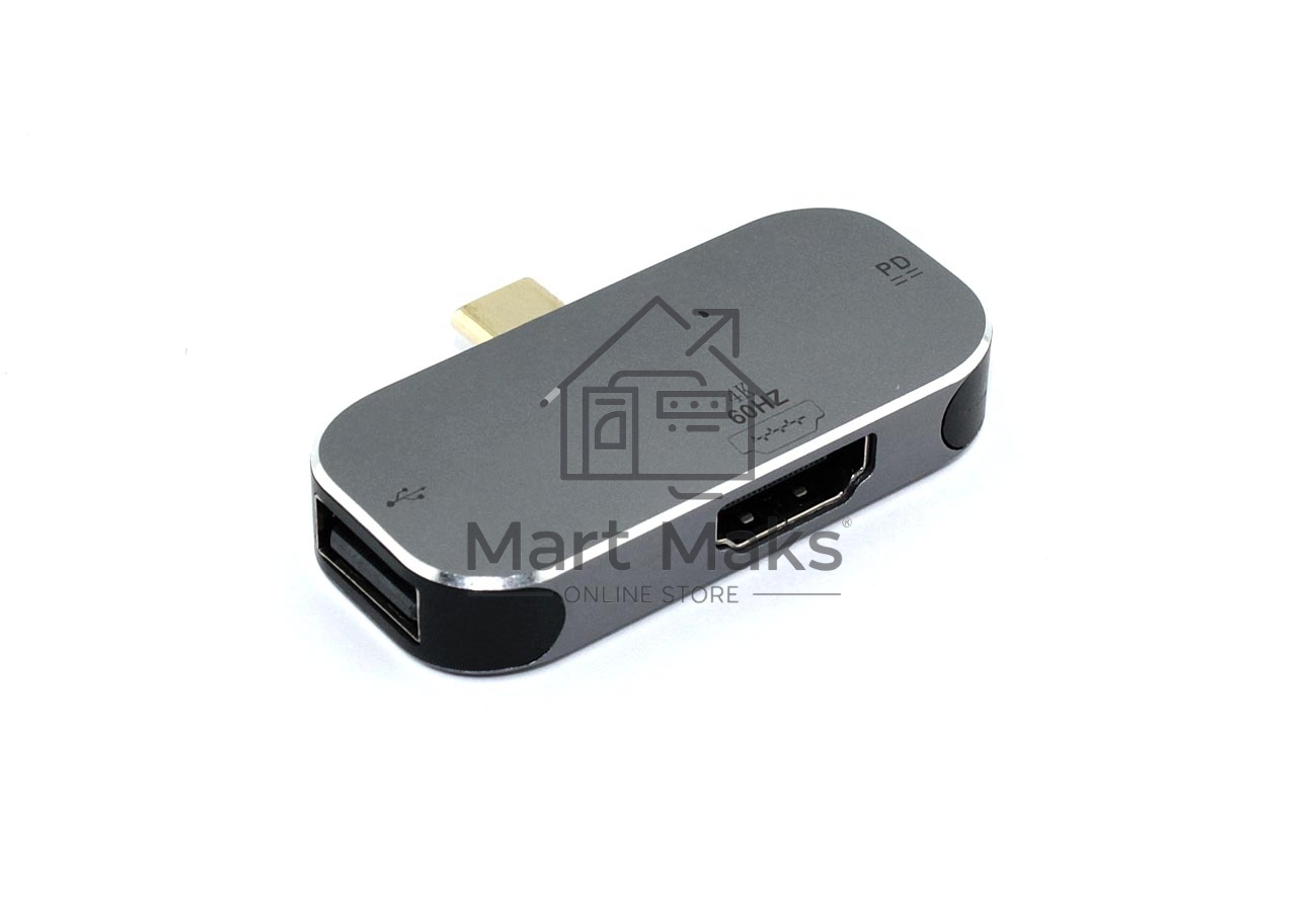 Адаптер Type C на HDMI + USB + PD