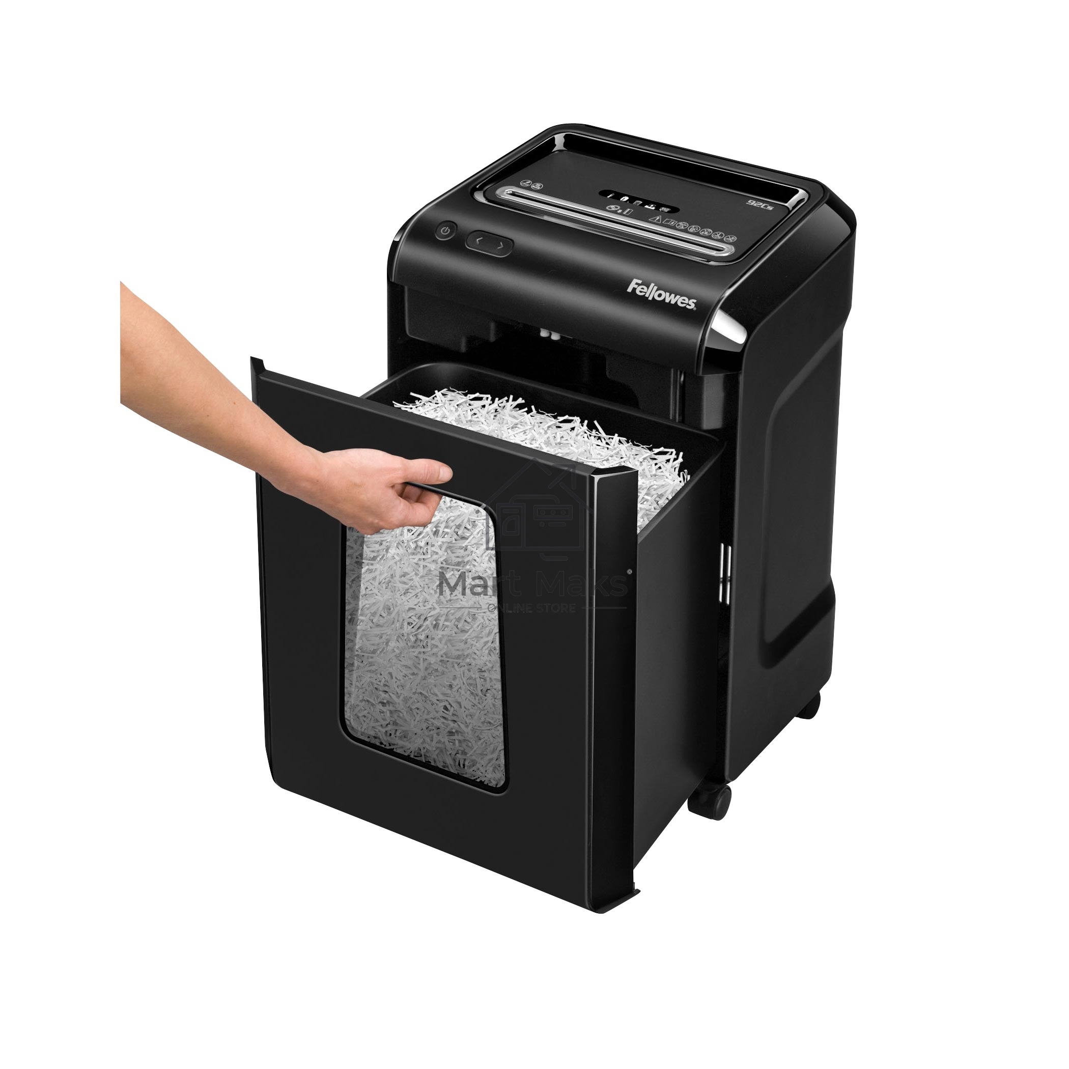 Шредер Fellowes Powershred 92Cs FS-1719301 P-4, 4х38мм, 18лст., 25лтр., уничтожает: скобы, карты, скрепки, CD