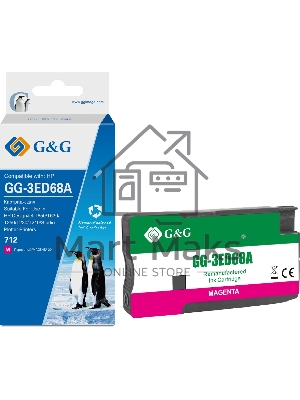Картридж струйный G&G GG-3ED68A 712 пурпурный (29мл) для HP DesignJet T650/T630/T250/T230/T210/Studio Plotter Printers