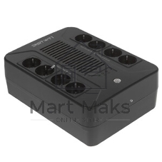 Источник бесперебойного питания SMARTWATT UPS SAFE PRO 1000 черный 1000/600 ВА/Вт, линейно-интерактивный, напольный/настенный, LED индикация, Shuko CEE7/4 - 8 шт. (4 шт. с резервным питанием, 4 шт. - сетевой фильтр)