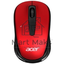 Мышь беспроводная Acer OMR136 красный, 1000 dpi, радиоканал, USB, кнопки - 3