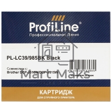 Картридж струйный ProfiLine PL-LC39/985BK для принтеров Brother DCP-J125/DCP-J315W/DCP-J515W/MFC-J220/MFC-J265W/MFC-J410/MFC-J415W с чернилами Black