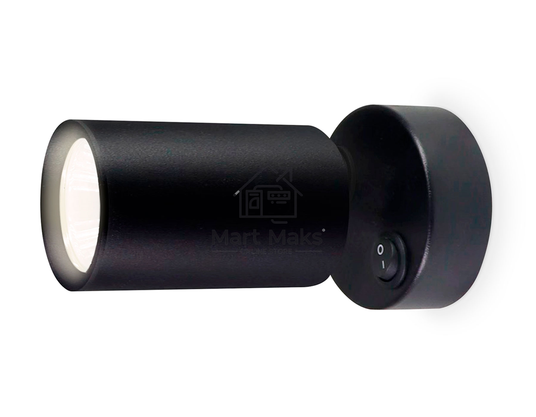 Накладной поворотный спот с выключателем Ambrella light TA1292 BK черный GU10 max 12W 87*55*138