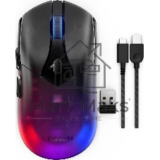 Мышь Lenovo Legion M410 Wireless RGb Gaming черный оптическая 16000dpi беспров. BT/Radio USB (GY51P83012)
