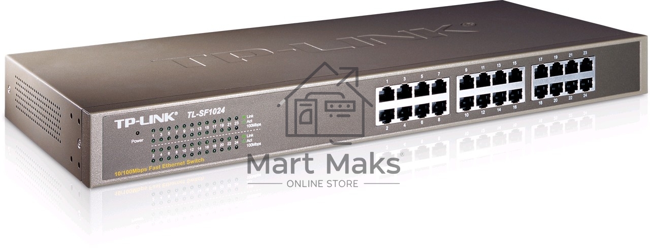 Сетевой коммутатор TP-Link SMB TL-SF1024 Коммутатор 24-port 10/100M Switch, 1U 19-inch rack-mountable steel case