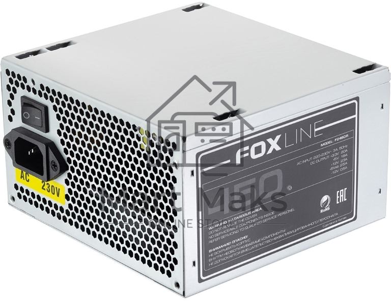 Блок питания Foxline, FZ450R, 450Вт, 120мм, серый