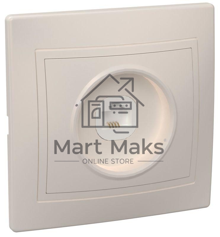 Розетка телефонная 1-м СП Кварта РТ10-ККм IP20 крем. ИЭК ETK10-K33-DM