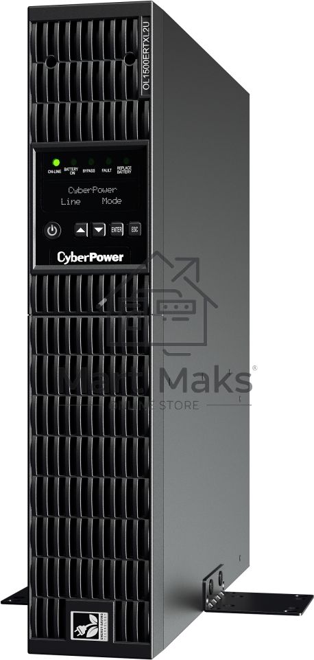 Источник бесперебойного питания Online CyberPower OL1500ERTXL2U 1500VA/1350W USB/RS-232/Dry/EPO/SNMPslot/RJ11/45/ВБМ (8 IEC С13)