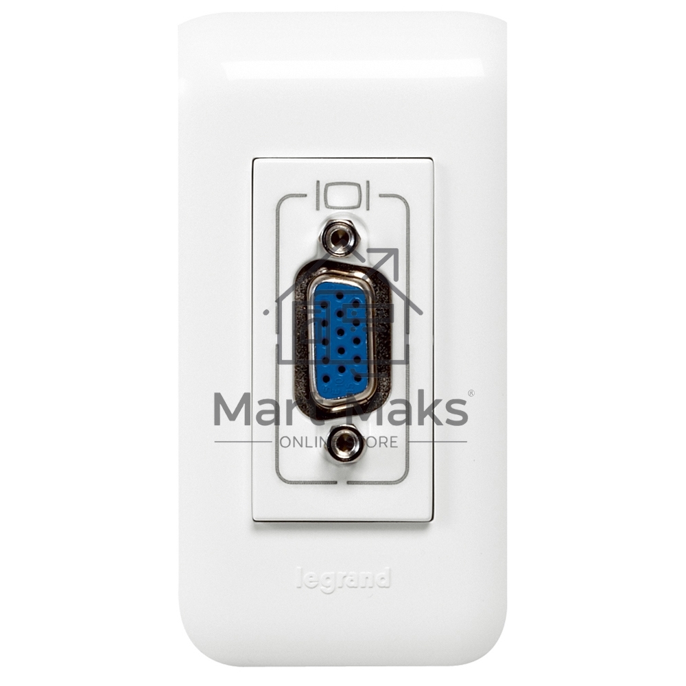 Розетка HD15 Mosaic 1м 078777 Legrand белая +шнур