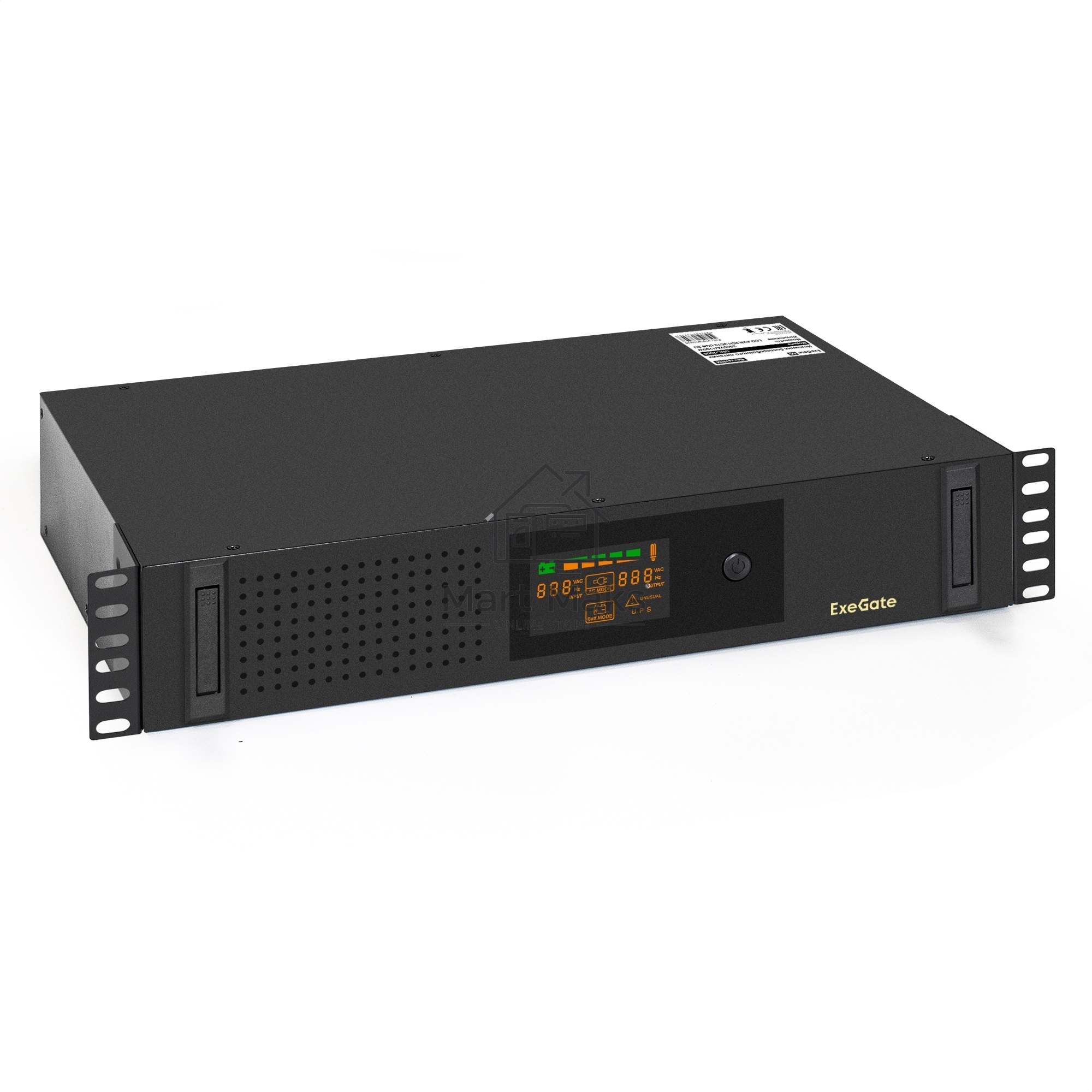 Источник бесперебойного питания ExeGate ServerRM UNL-2000.LCD.AVR.2SH.3C13.USB.2U <2000VA/1200W, Color LCD, AVR, 2*Schuko+3*C13, USB, 2U, установка в стойку, Black>