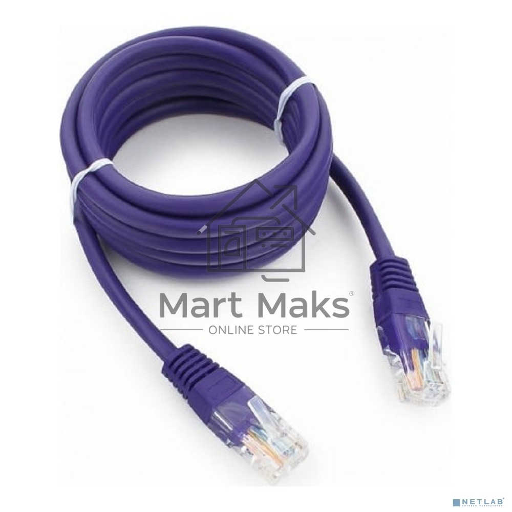 Патч-корд UTP Cablexpert кат.5e, 2м, литой, многожильный (фиолетовый)